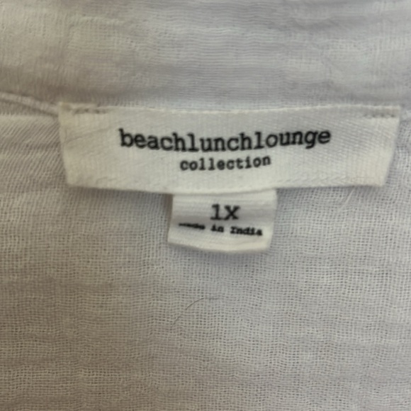 Beach Lunch Lounge Soft Crinkle Gauze Cotton Button Up Shirt, Size XL - Picture 2 of 3